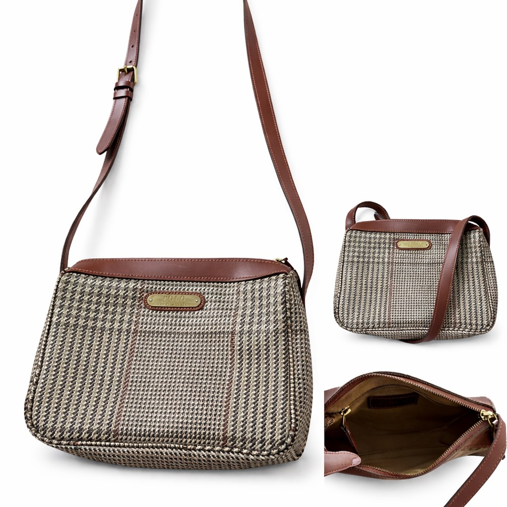 Polo by Ralph Lauren Brown and Cream Crossbody Bag - Picture 1 of 2